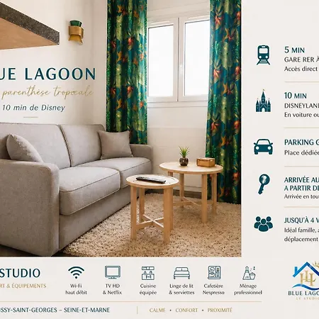 Blue Lagoon - Duplex Cosy - Disneyland Paris 10 Min - Parking Prive - Rer A 5 Min A Pied *